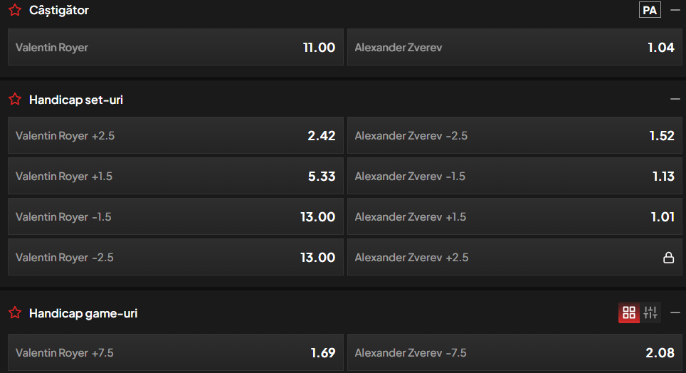 Cote pariuri la TopBet  Valentin Royer vs Alexander Zverev, neamțul e favorit cert în turul doi de la Wimbledon