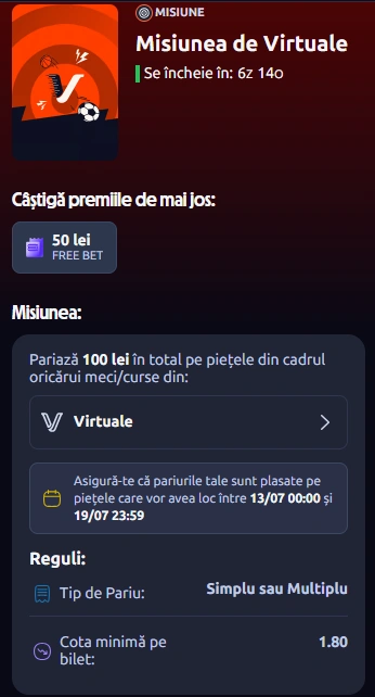 Termeni și Condiții pentru Misiunea de Virtuale Betano