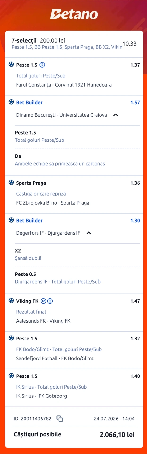 Bilet de weekend din fotbal 25.07.2026