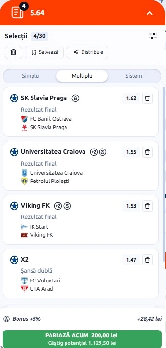 Biletul zilei din fotbal 01.08.2026