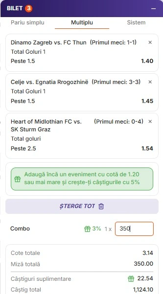 Biletul zilei din Preliminariile Champions League 28.07.2026