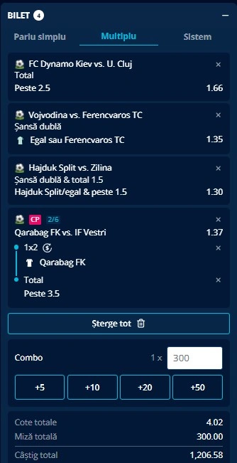 Biletul zilei din Preliminariile Europa League 09.07.2026