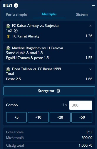 Biletul zilei din Preliminariile UCL 08.08.2026