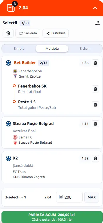 Cota 2 din preliminariile UCL 21.07.2026
