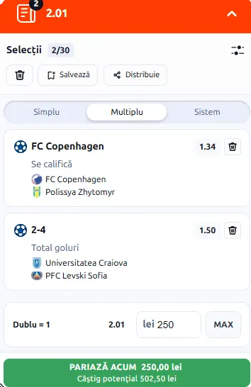 Cota 2 din preliminariile UCL 29.07.2026