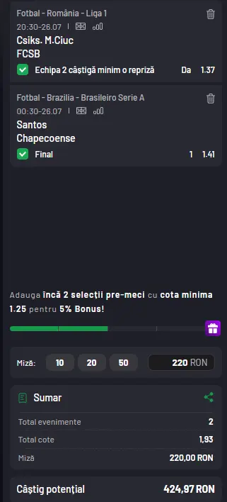 Cota 2 la Maxbet 26.07.2026