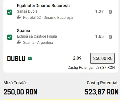 Cota 2 la Unibet 19.07.2026