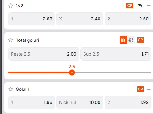 Cote pariuri Dinamo București - Universitatea Craiova la Zinx