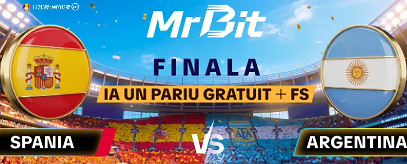 Finala Cupei Mondiale 2026 îți poate aduce la Mr Bit 25 RON Freebet și 20 Rotiri Gratuite