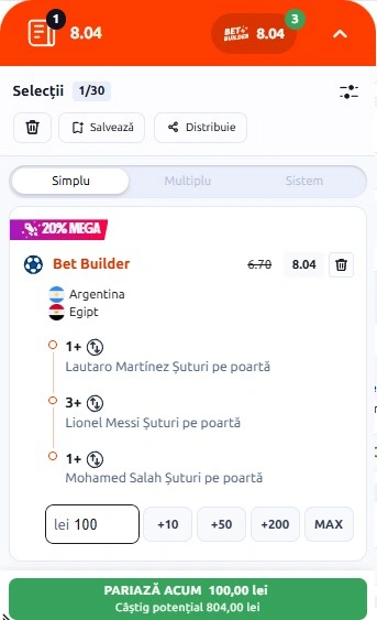 Pariuri speciale Argentina - Egipt