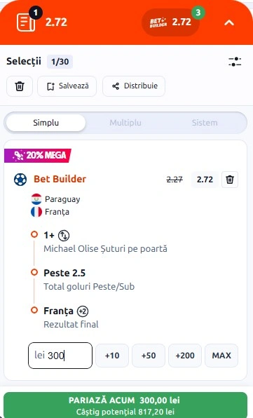 Pariuri speciale Paraguay vs Franța