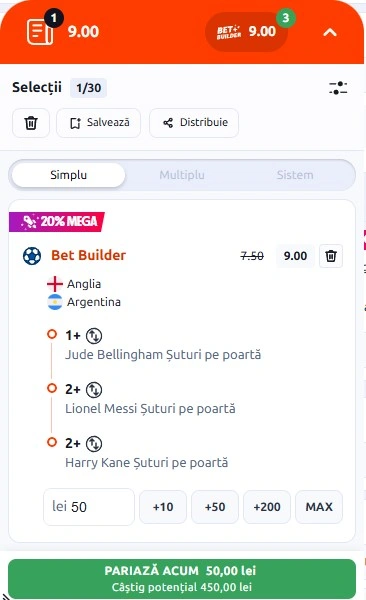 Pariuri Speciale Anglia vs Argentina