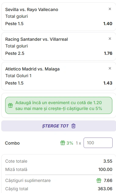 Biletul Etapei primei etape din LaLiga