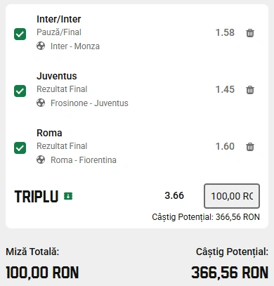 Biletul primei etape de Serie A