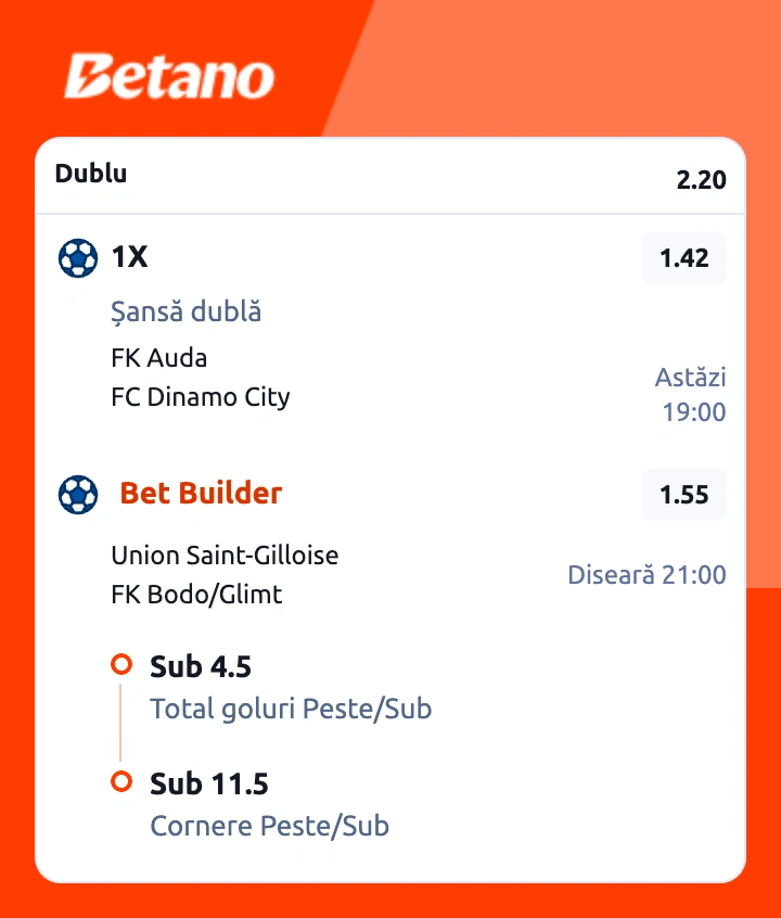 Biletul zilei la Betano din fotbal, 4 august 2026. Mizăm pe fosta rivală a FCSB-ului din Conference