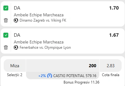 Cota 2 din Champions League 18 august 2026