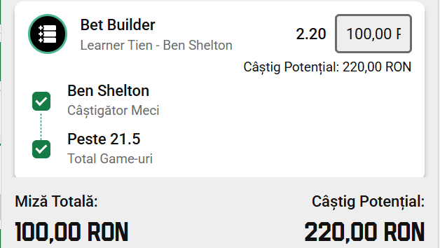 Cota 2 din Tenis 13 august 2026 de la ATP Montreal Open la Unibet