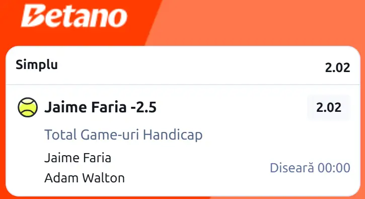Cota 2 din Tenis 19 august 2026 de la ATP Cincinnati Open la Betano