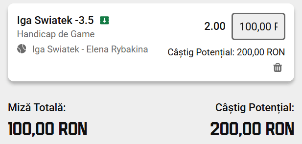 Cota 2 din Tenis 21 august 2026 de la WTA Cincinnati Open la Unibet
