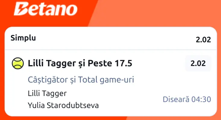 Cota 2 din Tenis 24 august 2026 de la WTA Monterrey Open la Betano
