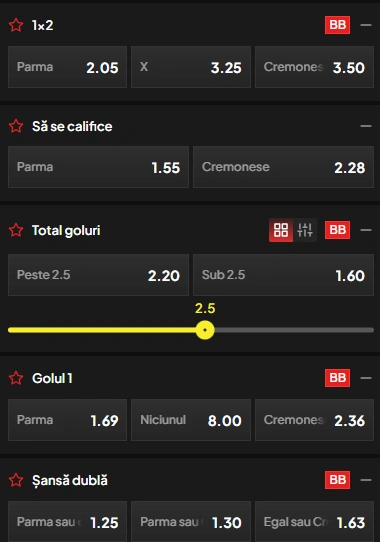 Cote pariuri Parma vs Cremonese la TopBet