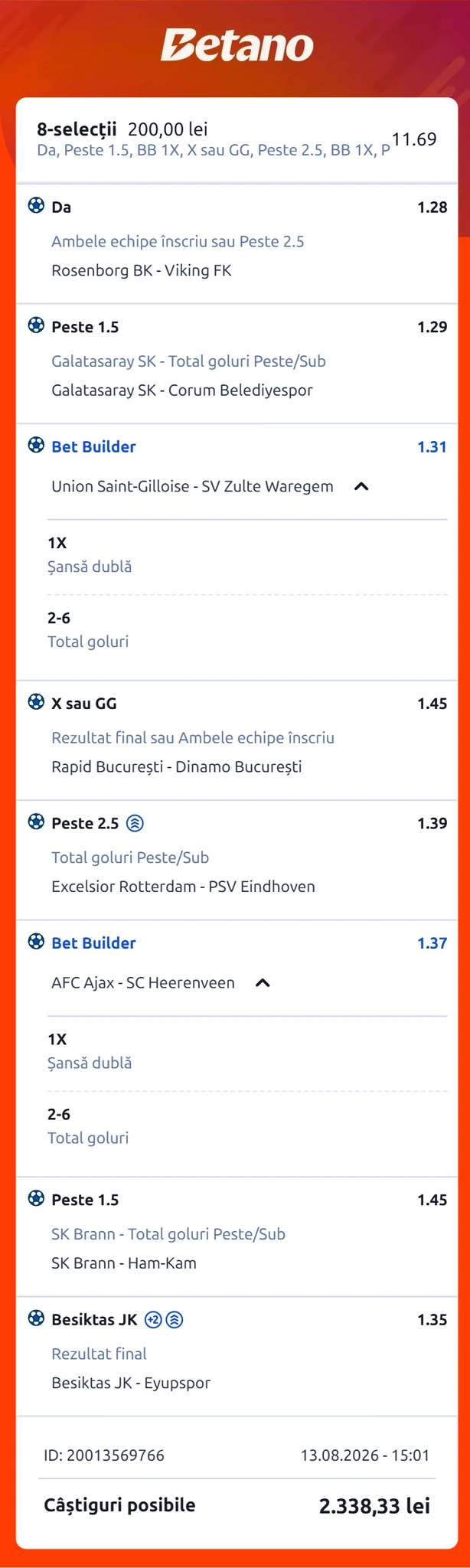 Bilet de weekend din fotbal 14.08.2026