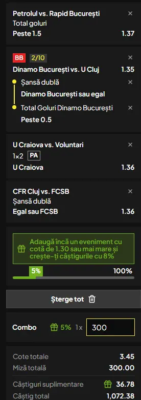 Biletul Etapei a 6-a din Liga 1