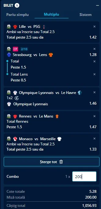 Biletul etapei a doua din Ligue 1 - 28 august 2026