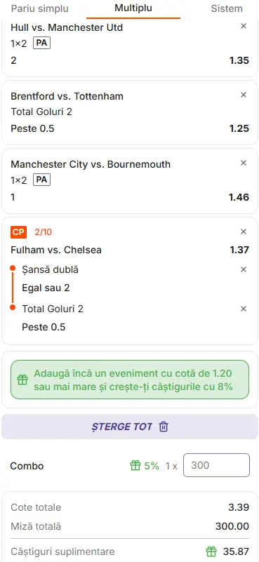 Biletul primei etape de Premier League
