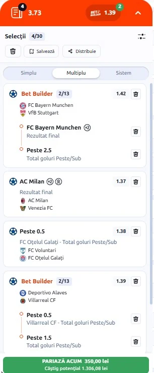 Biletul zilei azi din fotbal 28.08.2026