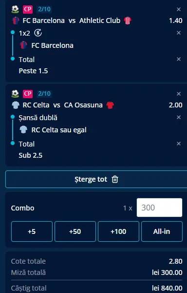 Biletul Zilei din LaLiga 27.08.2026