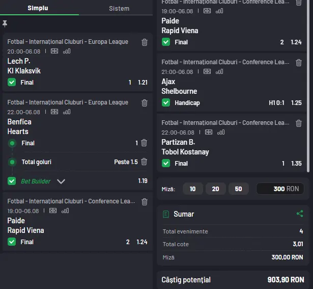 Biletul Zilei la Maxbet 06.08.2026