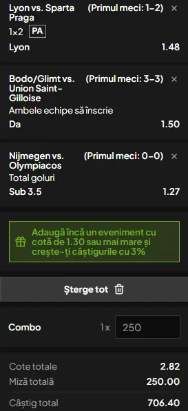 Biletul Zilei la TopBet format cu IA 11.08.2026