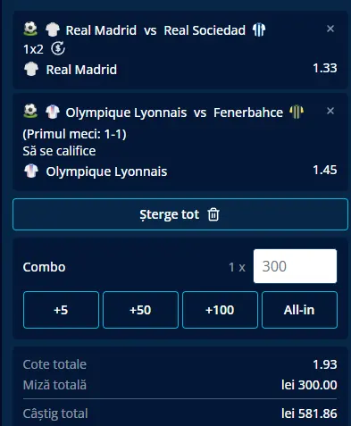 Cota 2 din fotbal 26.08.2026