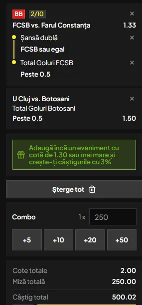 Cota 2 din Superliga 03.08.2026