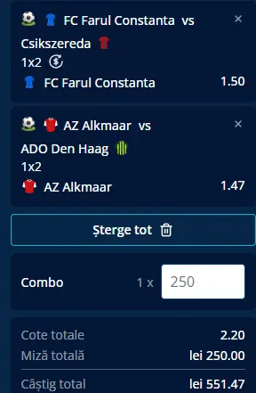 Cota 2 din fotbal 08.08.2026