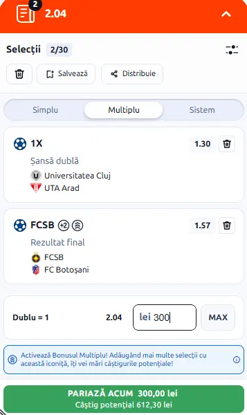 Cota 2 plasată pe Liga 1