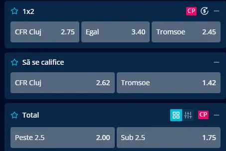 Cotele la pariuri în CFR Cluj - Tromso, la Mr Bit