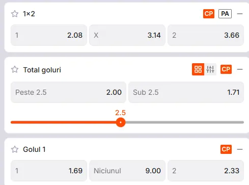 Oferta de cote Rapid vs CFR Cluj la Zinx