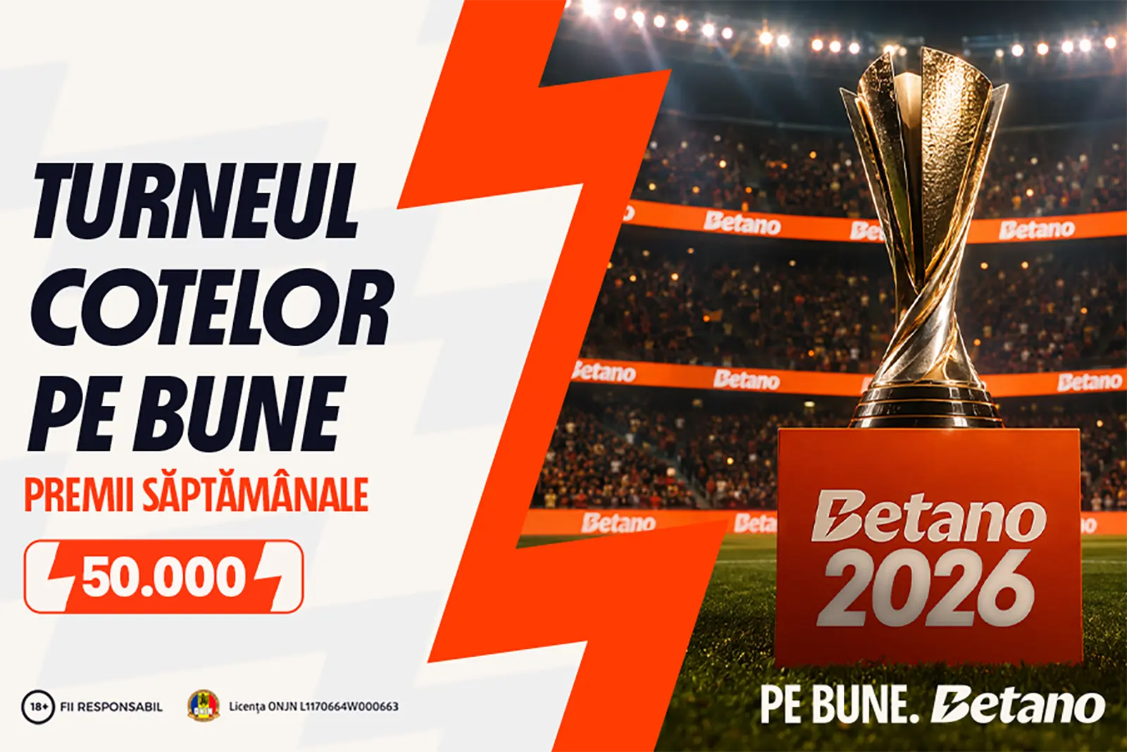 Turneul Cotelor pe Bune aduce premii cash de 50.000 lei la Betano