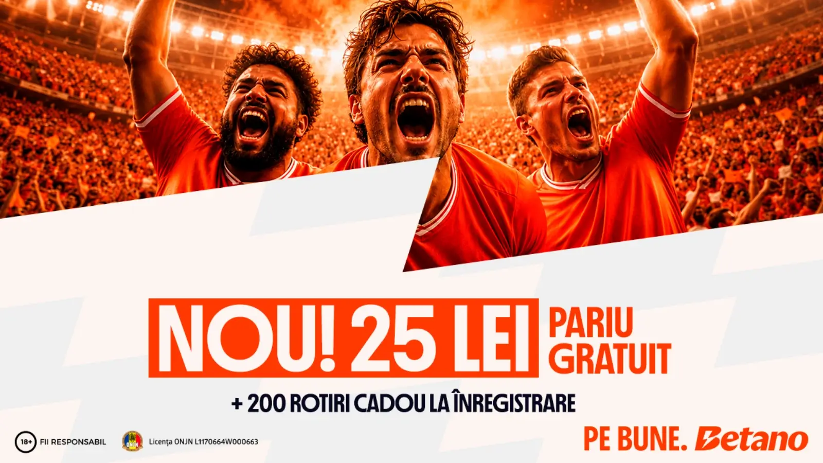 25 RON Pariu Gratuit + 200 Rotiri Gratuite
