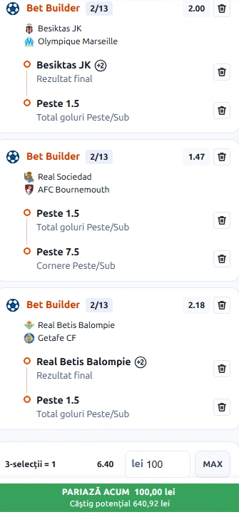 Biletul Zilei Bet Builder din 17 septembrie 2026