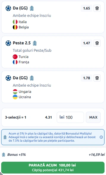 Biletul Zilei Betano din 25 septembrie 2026