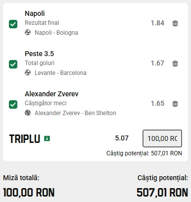 Biletul Zilei Unibet din 13 septembrie 2026