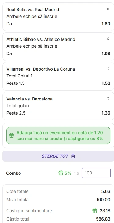 Biletul etapei a patra din LaLiga