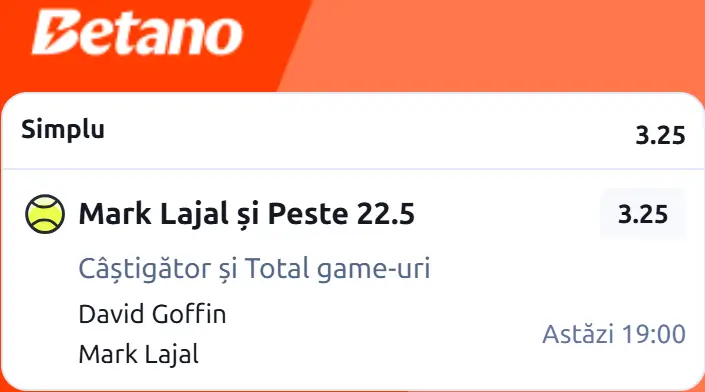 Biletul zilei Tenis 21 septembrie 2026 de la St Tropez Open la Betano