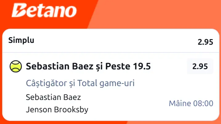 Biletul zilei Tenis 23.09.2026 de la ATP Chengdu Open la Betano