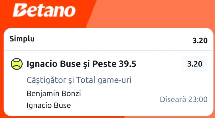 Biletul zilei US Open 03 septembrie 2026 la Betano