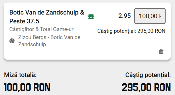 Biletul zilei US Open 05 septembrie 2026 la Unibet