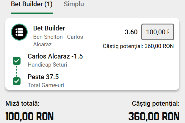 Biletul zilei US Open 09 septembrie 2026 la Unibet